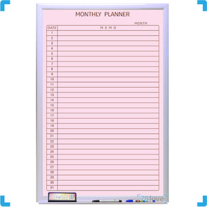 [디자인보드] Monthly Planner-핑크(자석,화이트우드) 900x600(mm)